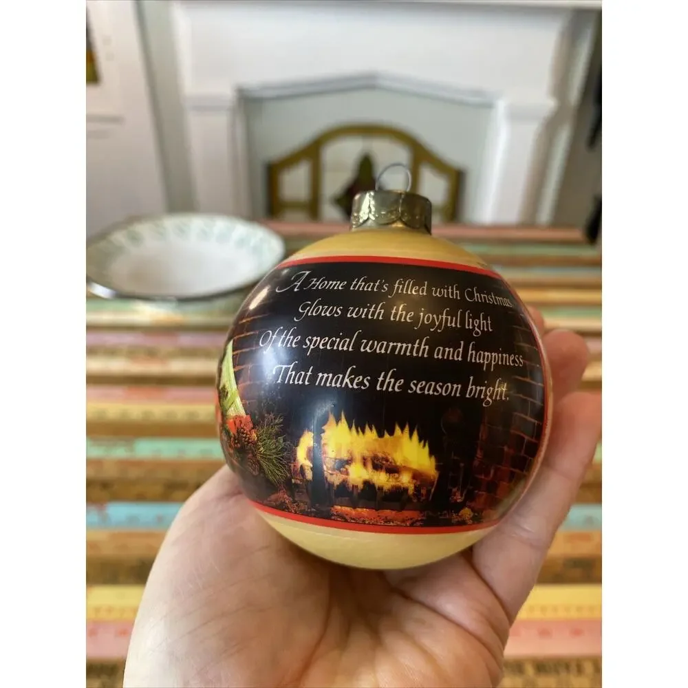 Hallmark - Christmas At Home - Glass Ball 1980 -‎ Keepsake Ornament Vintage